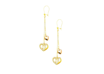 Two Tone Plated Dangle Numerical Earring